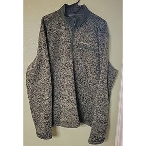 Eddie Bauer‎ Fleece Sweater Mens XXL 1/4 Zip Green Long Sleeve
